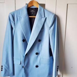 Women's Light Blue Double-Breasted Blazer-New with tag